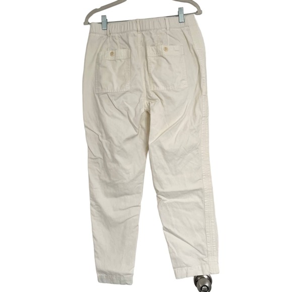 Talbots Slim Cargo White 6 Elastic Back Tapered Leg Cotton Lyocell Utility - Picture 8 of 8